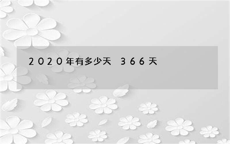 2020年有多少天 366天
